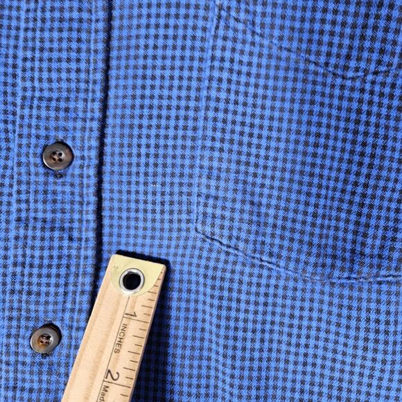 Vtg LL Bean Flannel Mens Large Blue Check Distressed Cabincore Grunge Skater - Picture 16 of 16